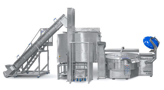Tolva de alimentación y almacenamiento ZS 1000 y Cúter de vacío K 1004